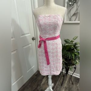 Lilly Pulitzer Women’s Corset White/Pink Floral Dress Size 0